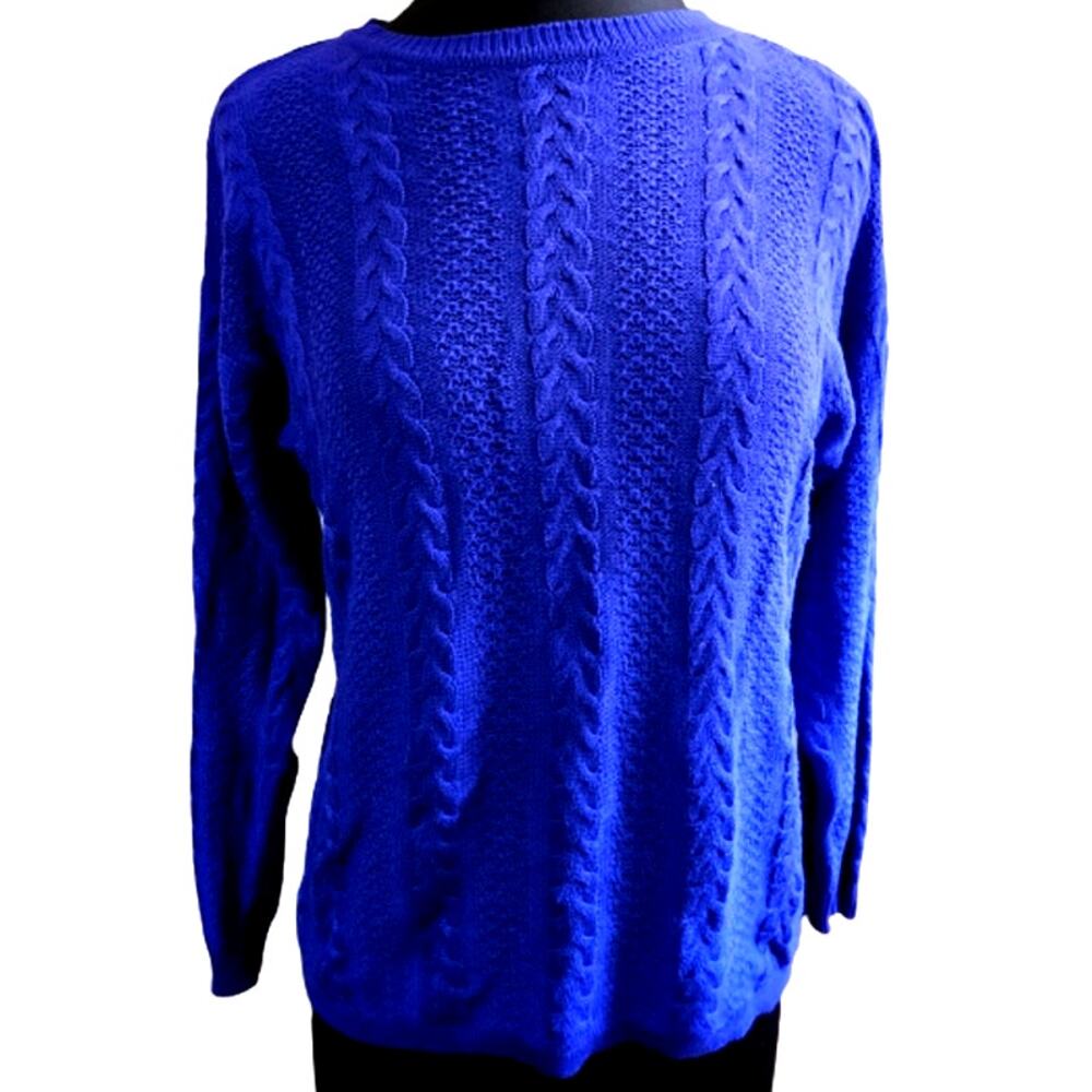 Blue Cable Knit Sweater Size Petite Small